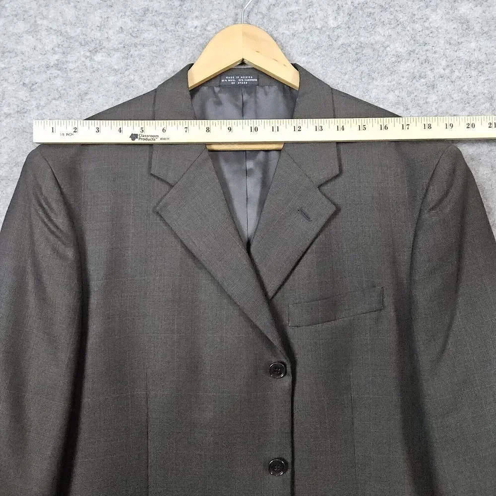 Jones New York Men's Blazer Brown Size S43 (44) Wool Cashmere‎ Blend 3 Button